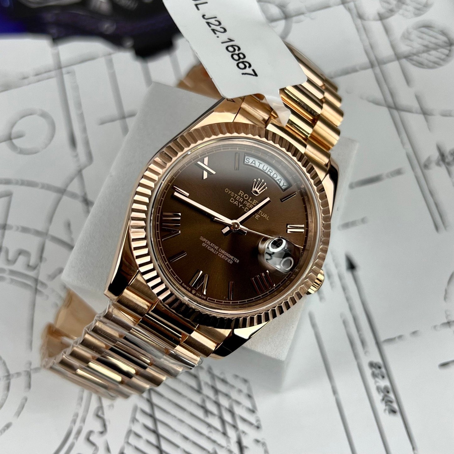 Rolex Day Date President Automático 228235 Oro rosa de 18 quilates lleno de 150 gramos