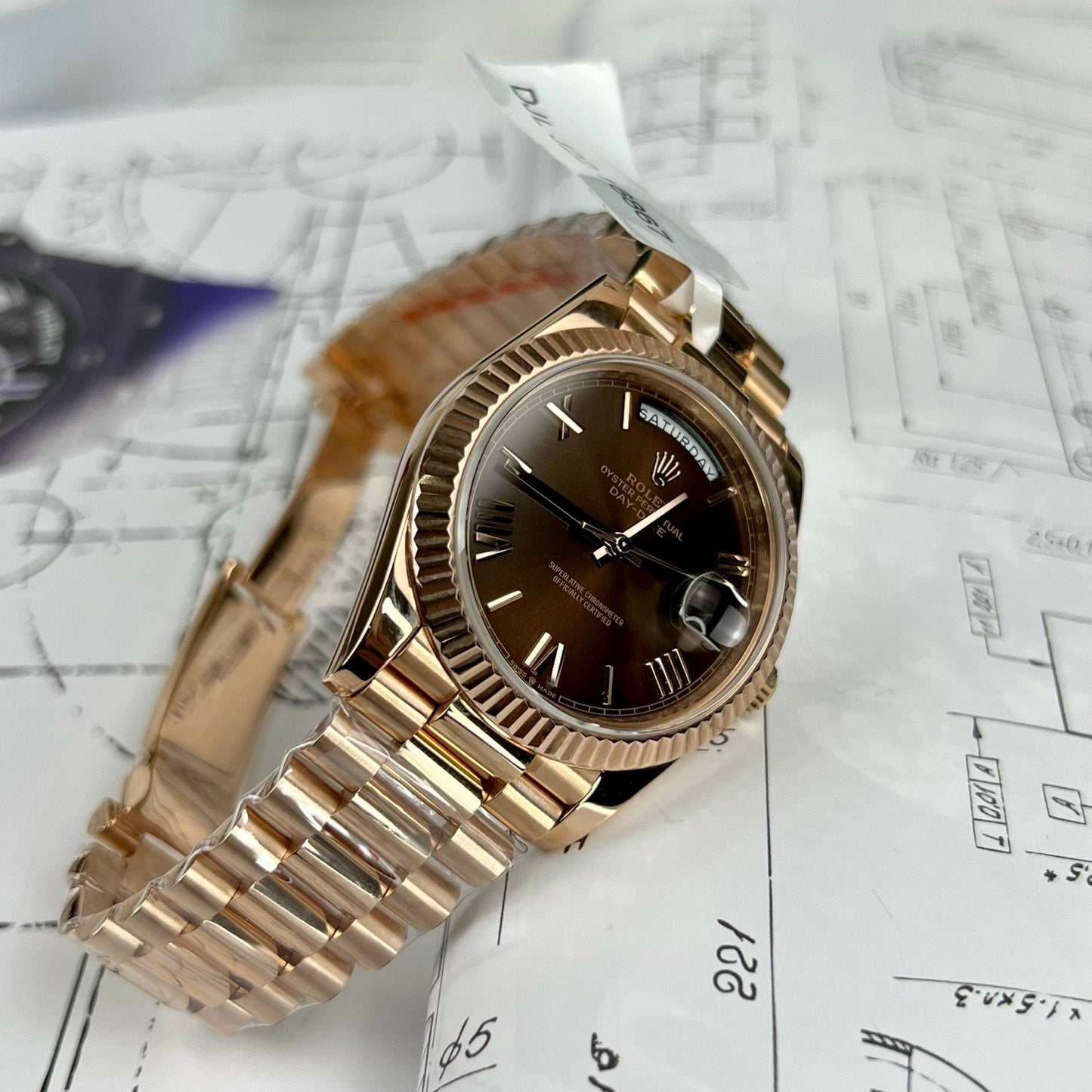 Rolex Day Date President Automatic 228235 18k rose gold filled 150 gram