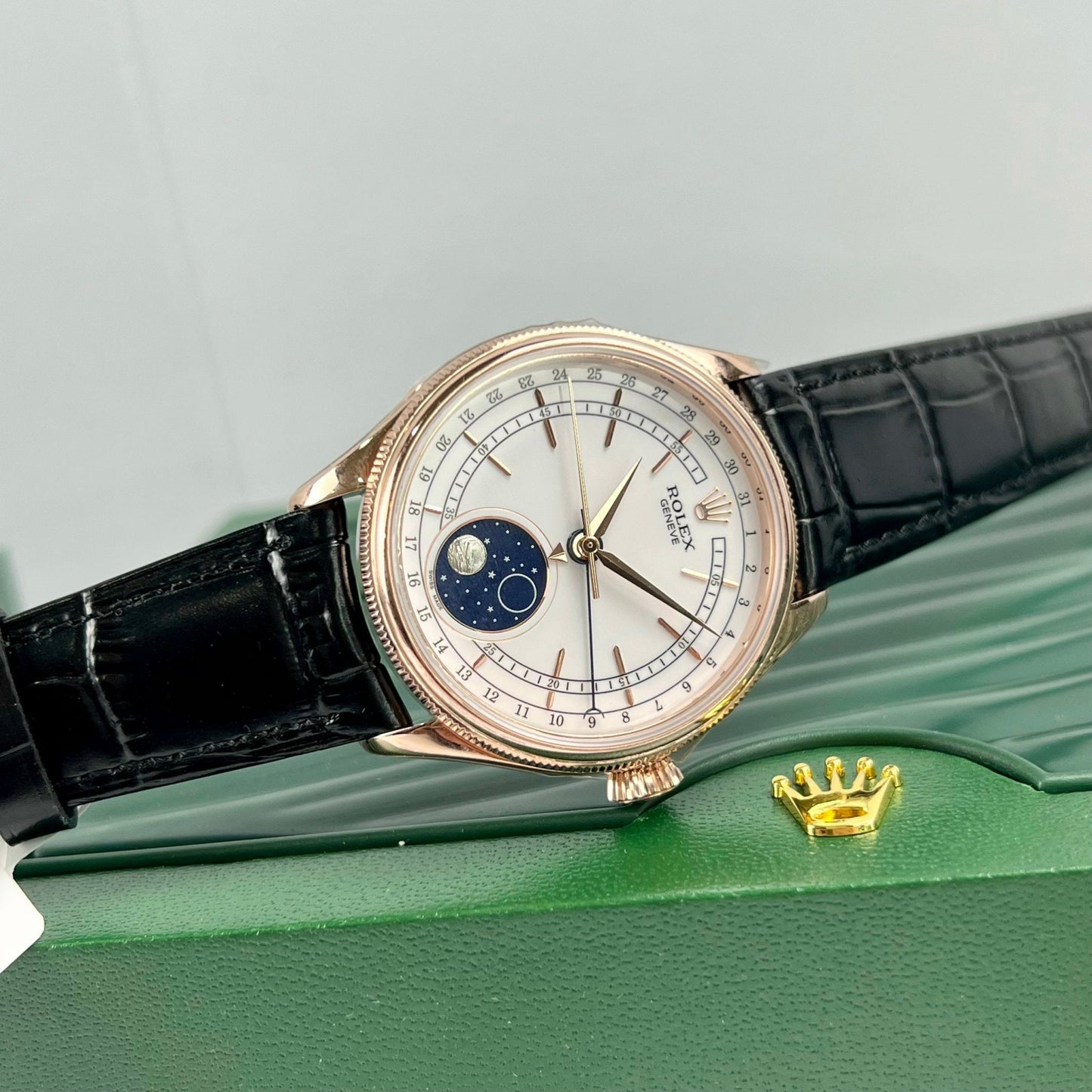 Rolex Cellini Moonphase 50535 18k rose gold filled KZ Factory