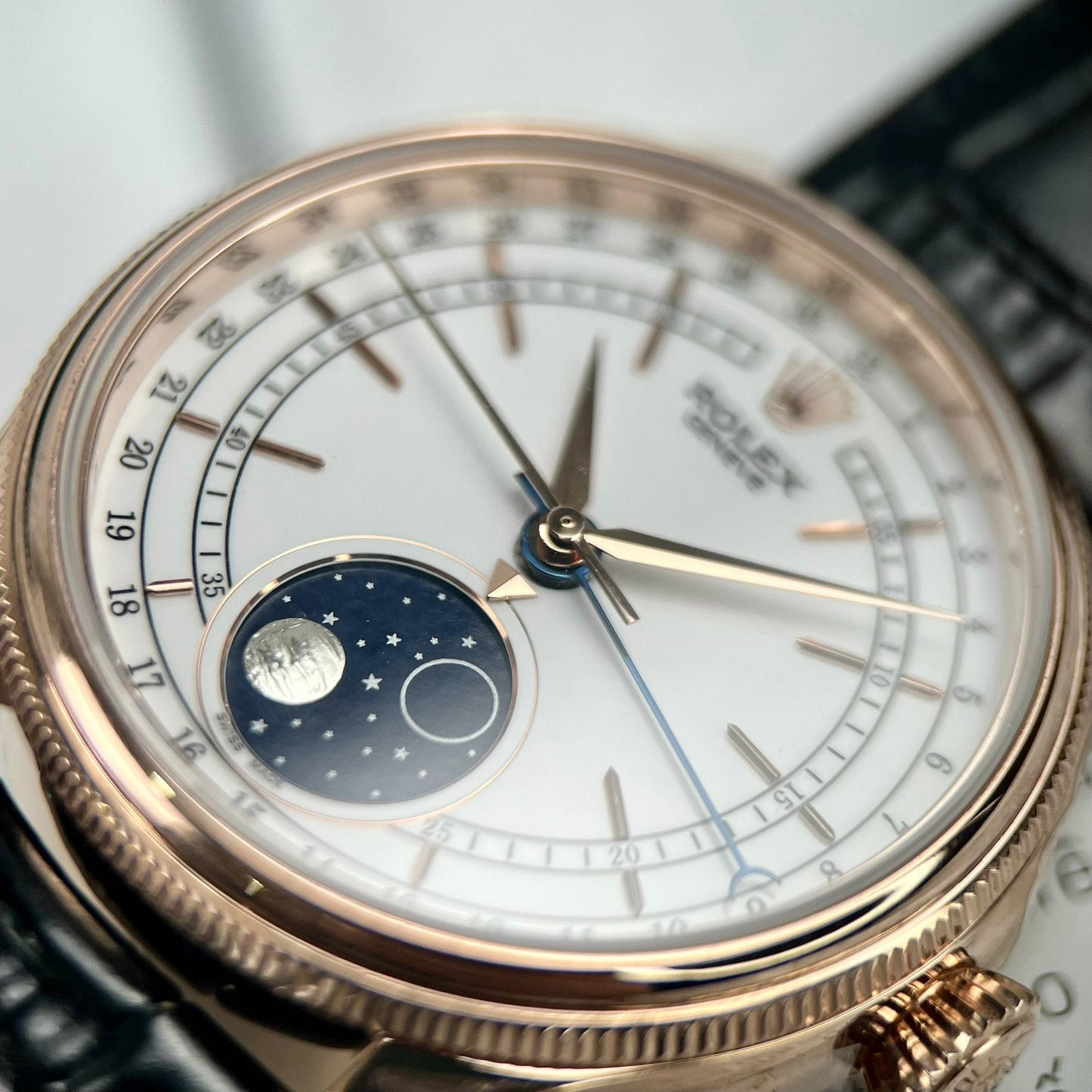 Rolex Cellini Moonphase 50535 KZ Factory lleno de oro rosa de 18 k