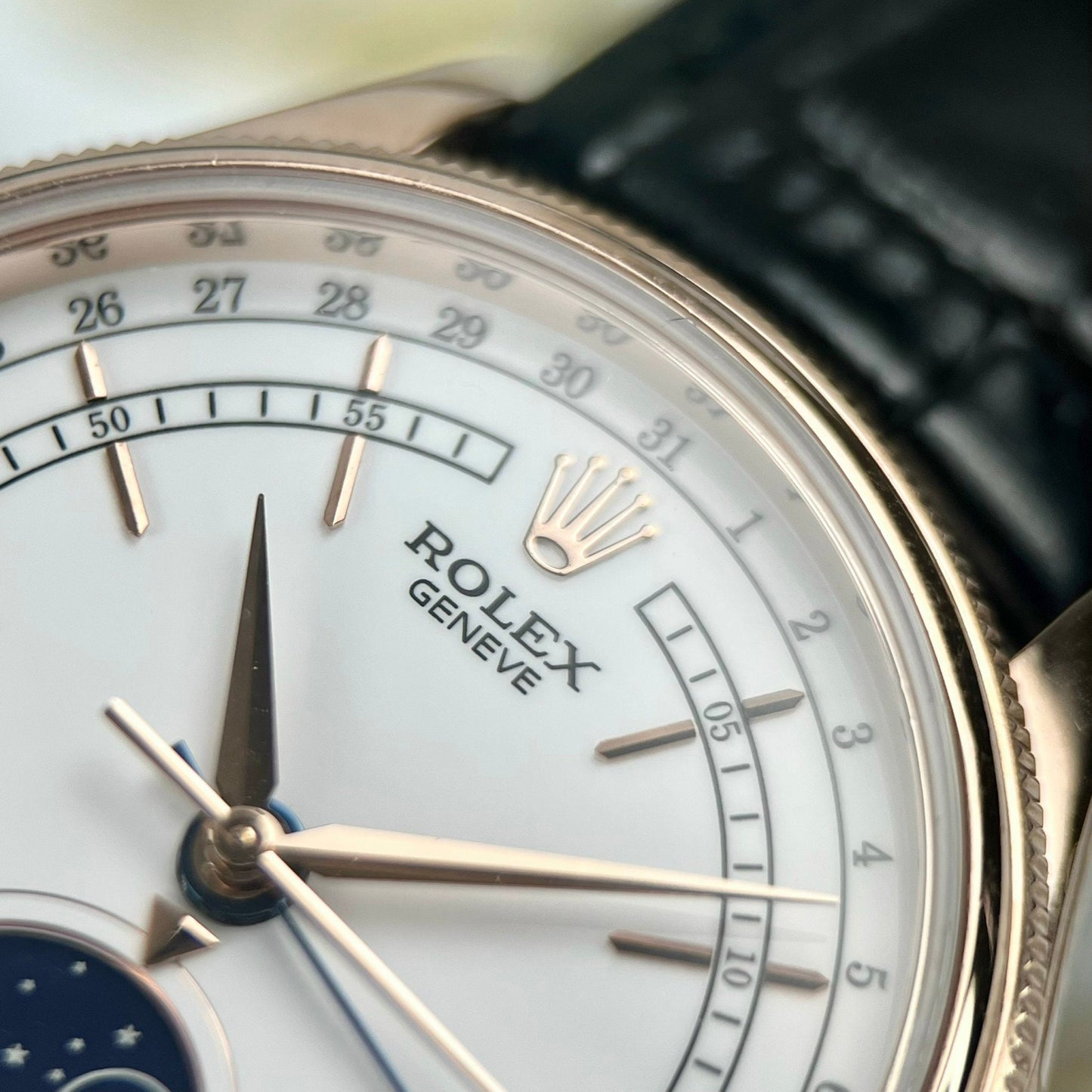 Rolex Cellini Moonphase 50535 KZ Factory lleno de oro rosa de 18 k