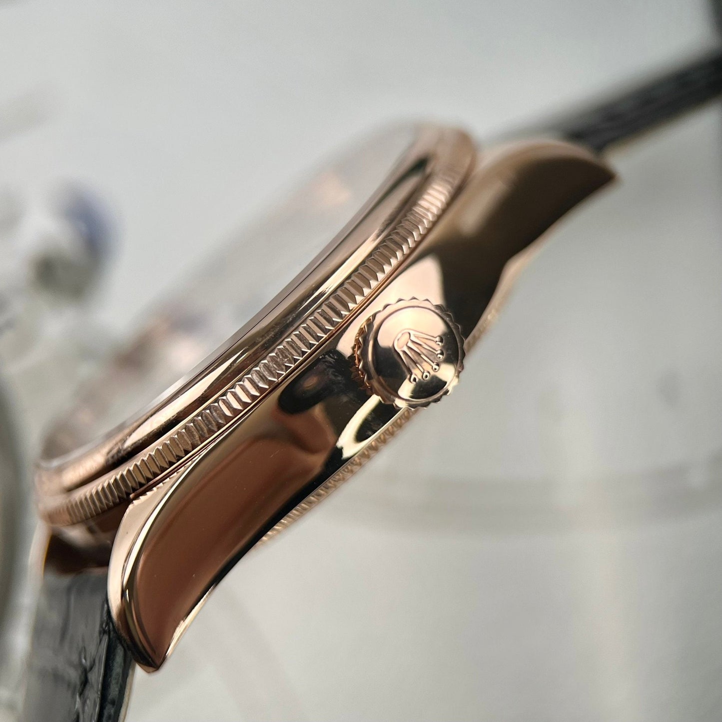 Rolex Cellini Moonphase 50535 KZ Factory lleno de oro rosa de 18 k