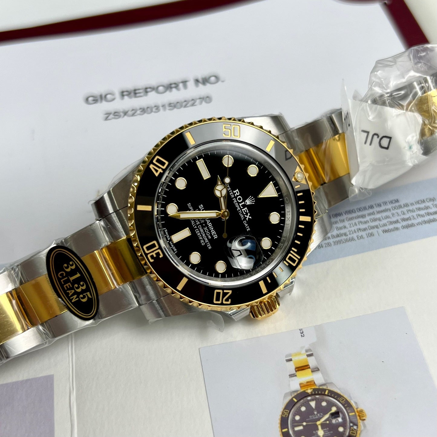 Rolex Submariner 116613-LN-97203 Movimiento 3135 de 40 mm Clean Factory 18k lleno de oro