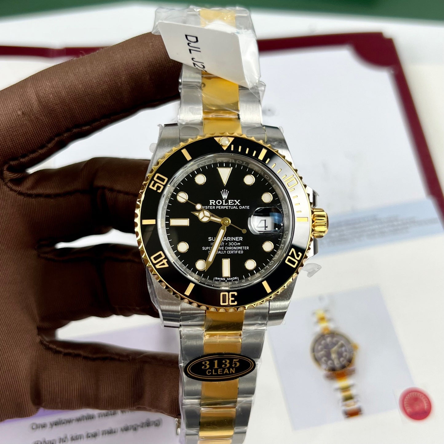 Rolex Submariner 116613-LN-97203 Movimiento 3135 de 40 mm Clean Factory 18k lleno de oro