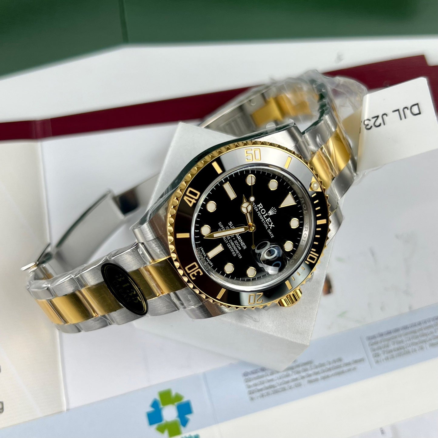 Rolex Submariner 116613-LN-97203 Movimiento 3135 de 40 mm Clean Factory 18k lleno de oro