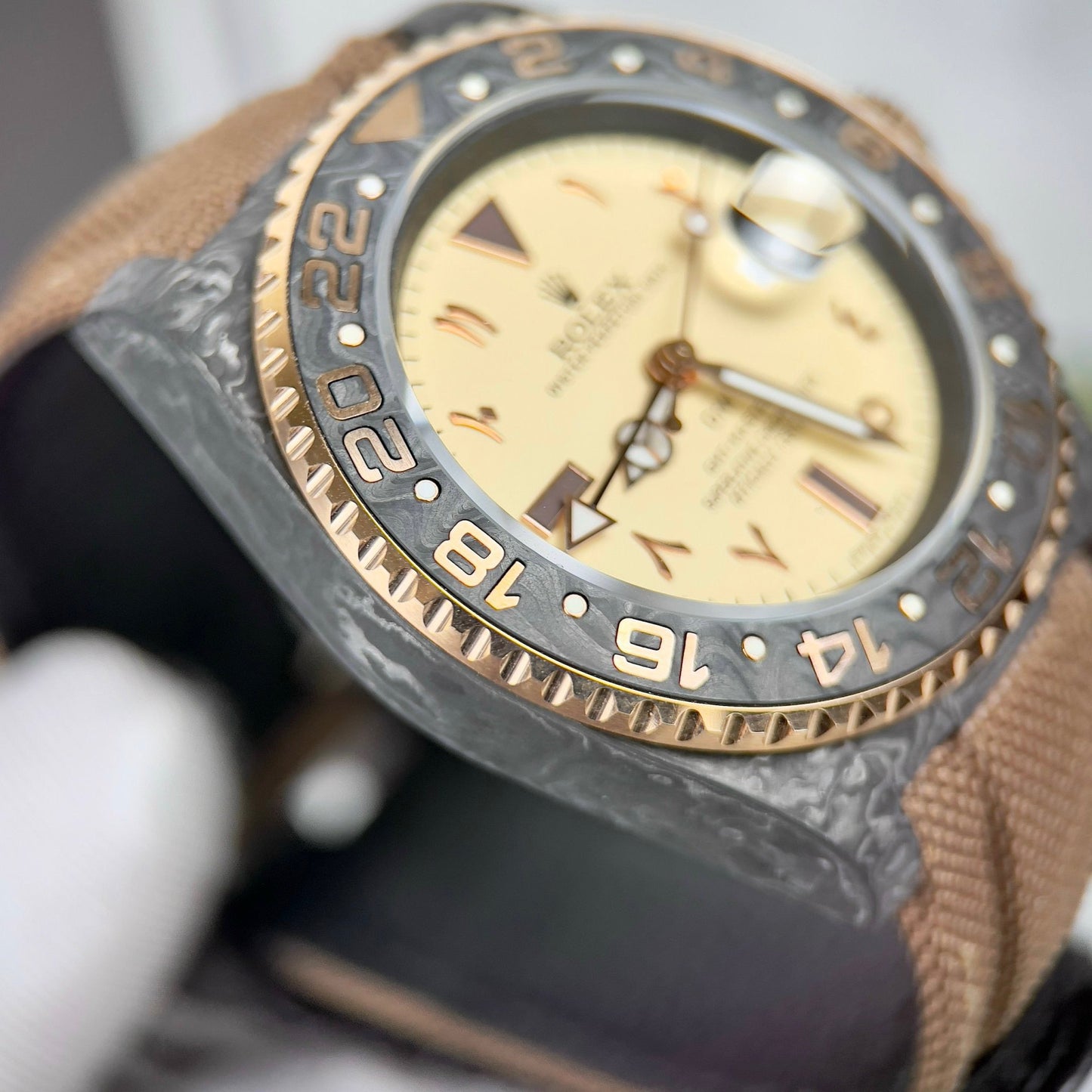 Rolex GMT-MASTER II Diw arabic eagle 1:1 Best Edition Brown Fabric Strap