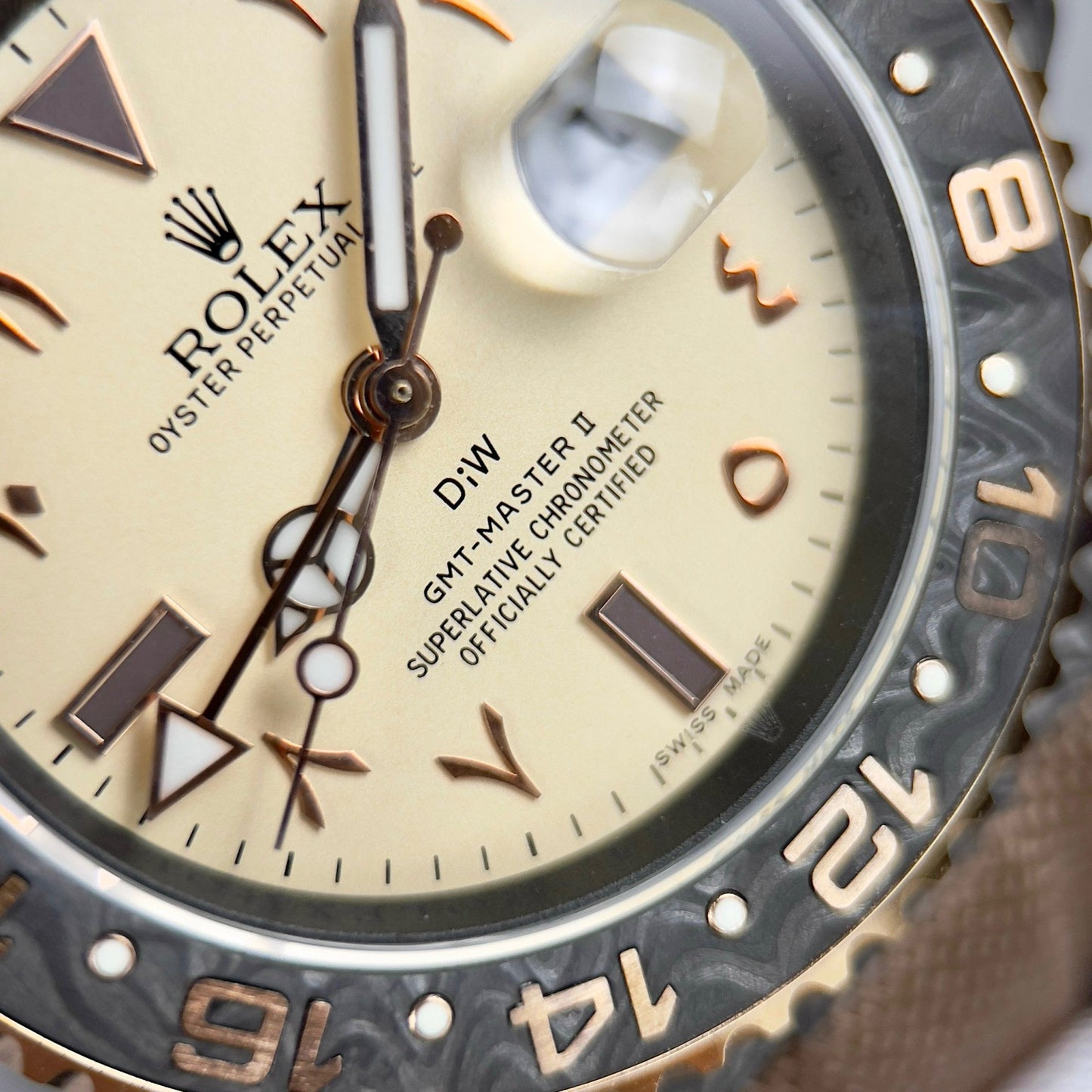 Rolex GMT-MASTER II Diw arabic eagle 1:1 Best Edition Brown Fabric Strap