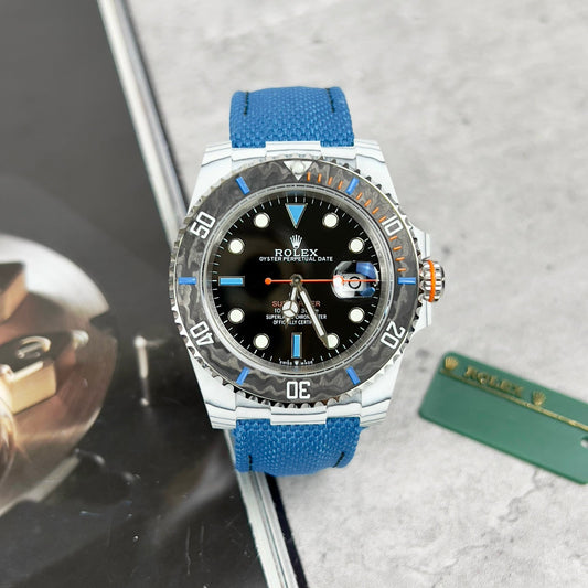 Rolex GMT-MASTER II Diw 1:1 Best Edition cinturino in tessuto blu quadrante nero