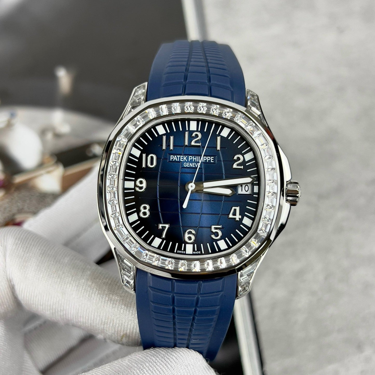 Patek Philippe Aquanaut 5168G-001 Mejor Mossanite personalizado de fábrica edición 1:1 3K