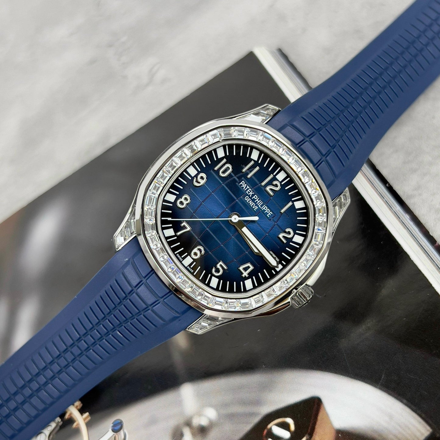 Patek Philippe Aquanaut 5168G-001 Mejor Mossanite personalizado de fábrica edición 1:1 3K