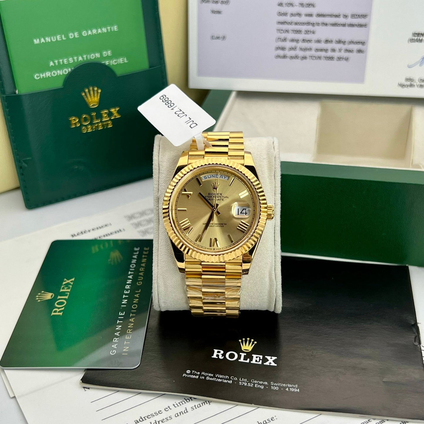 Orologio da uomo Rolex Day-Date 40 228238-0006 rivestito in oro giallo 18 carati Miglior edizione 1:1