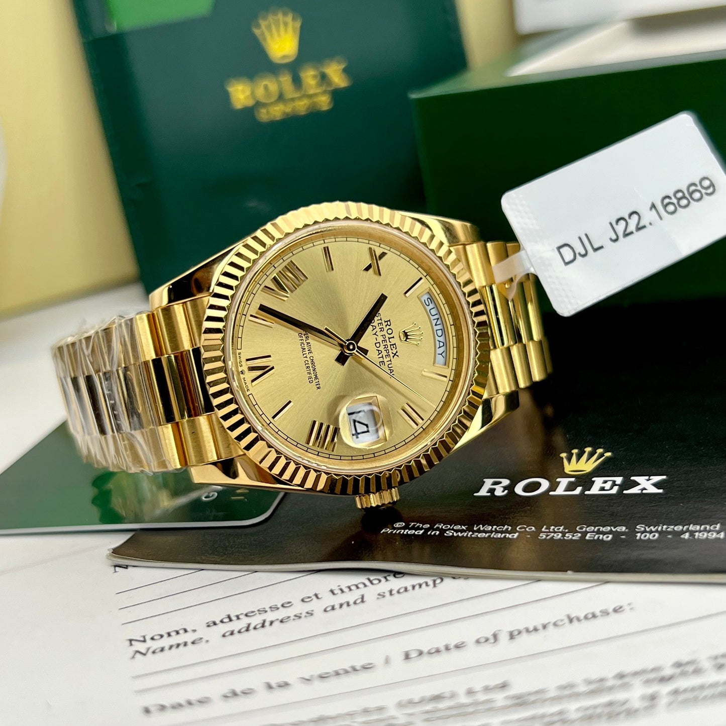 Orologio da uomo Rolex Day-Date 40 228238-0006 rivestito in oro giallo 18 carati Miglior edizione 1:1