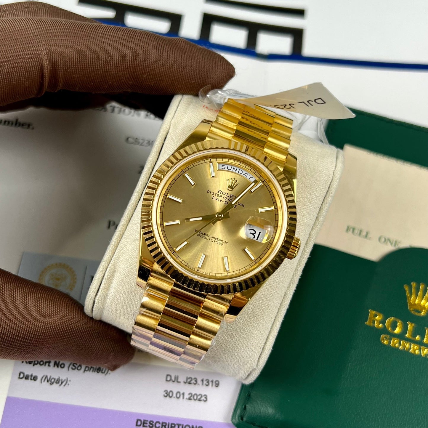 Rolex Day-Date 40 mm 228238-0003 recubierto de oro amarillo de 18 k Mejor edición 1:1 130 gramos