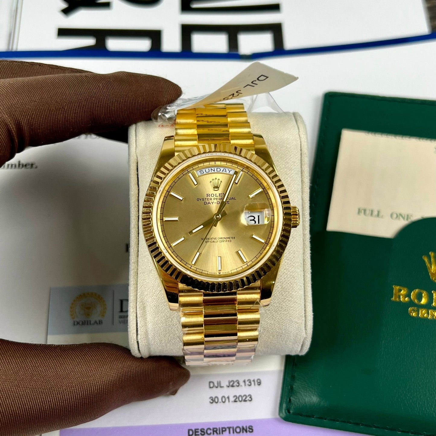 Rolex Day-Date 40 mm 228238-0003 recubierto de oro amarillo de 18 k Mejor edición 1:1 130 gramos