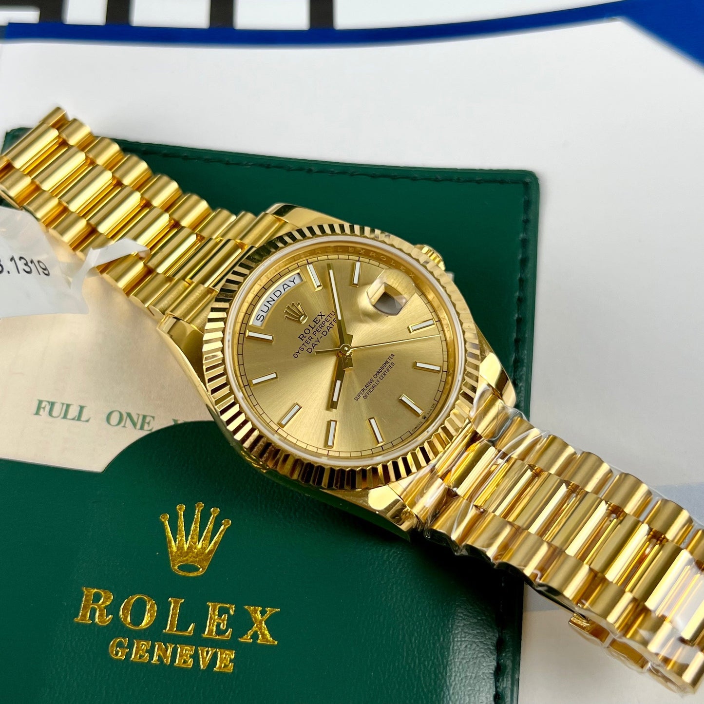 Rolex Day-Date 40 mm 228238-0003 recubierto de oro amarillo de 18 k Mejor edición 1:1 130 gramos