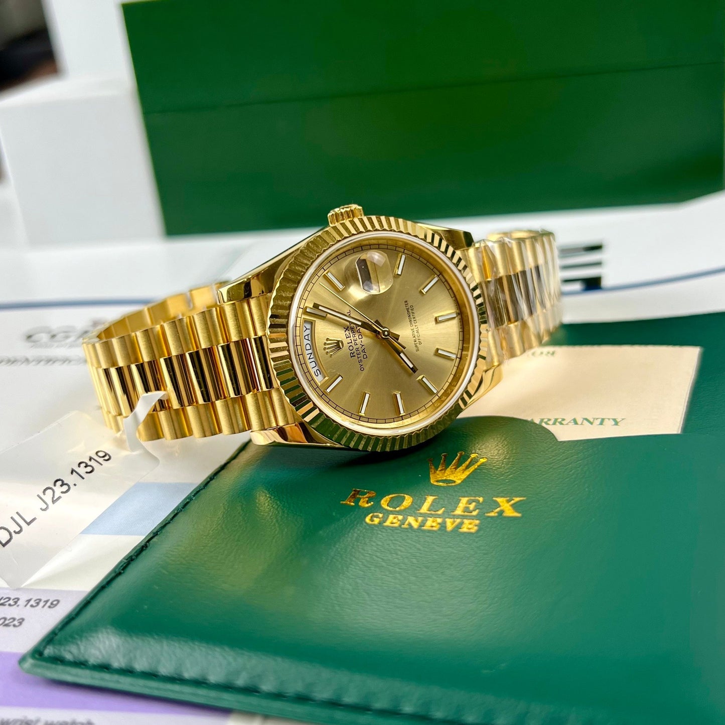 Rolex Day-Date 40 mm 228238-0003 recubierto de oro amarillo de 18 k Mejor edición 1:1 130 gramos