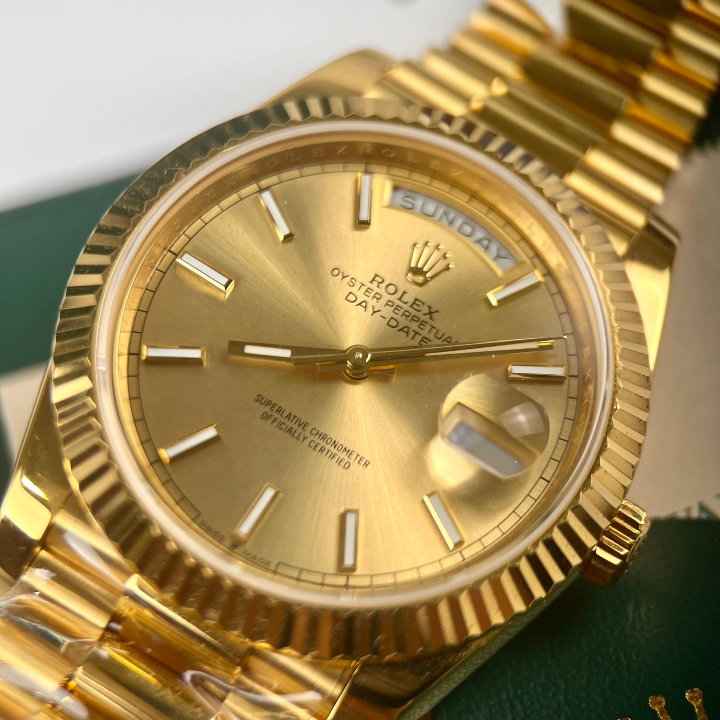 Rolex Day-Date 40 mm 228238-0003 recubierto de oro amarillo de 18 k Mejor edición 1:1 130 gramos