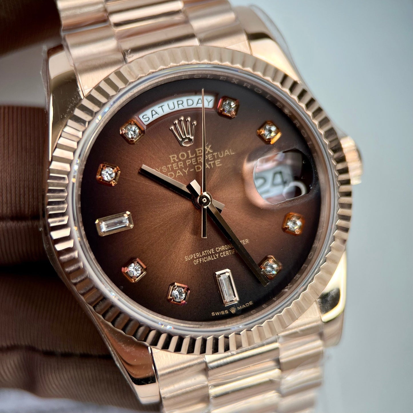 Rolex Day-Date 36 128235-0037 36mm rivestito in oro rosa 18 carati