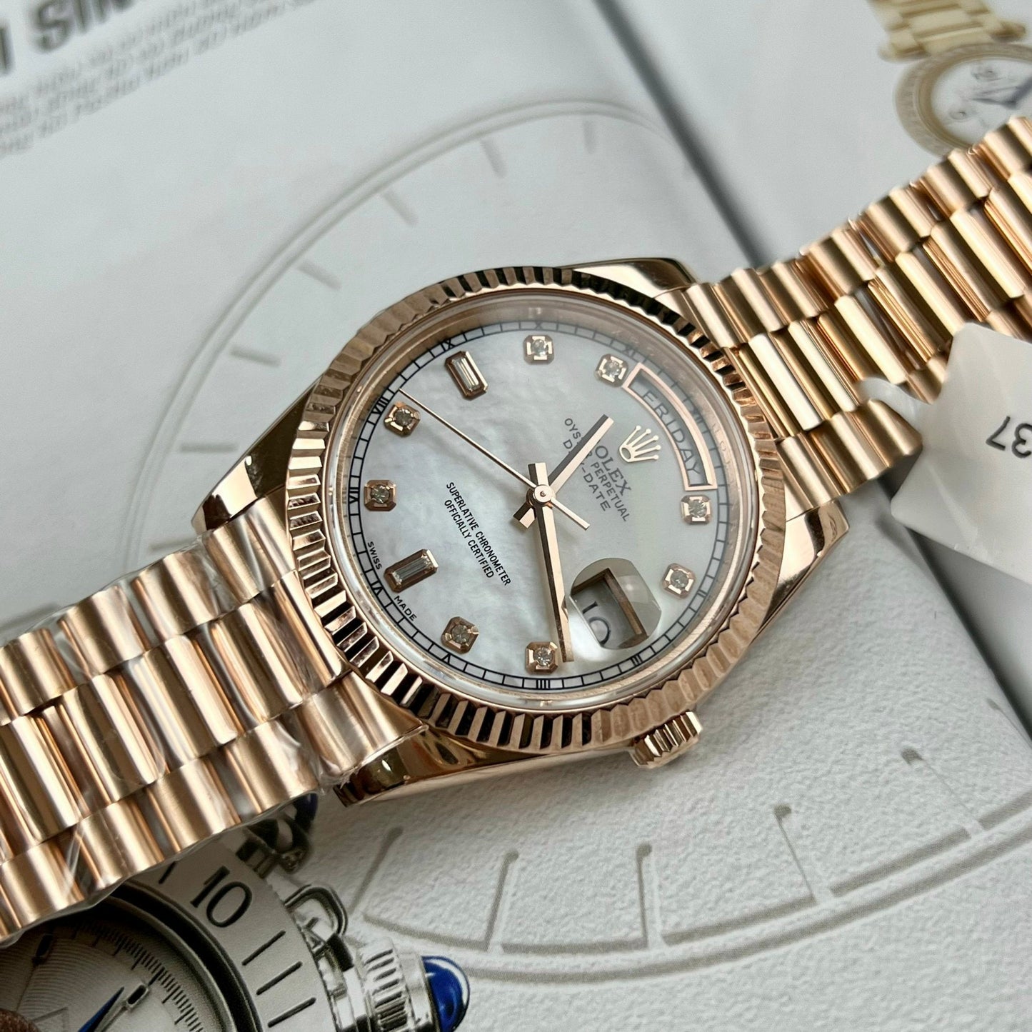 Rolex Day-Date 36mm M128235-0029 Miglior edizione 1:1 rivestita in oro rosa 18 carati 130 grammi