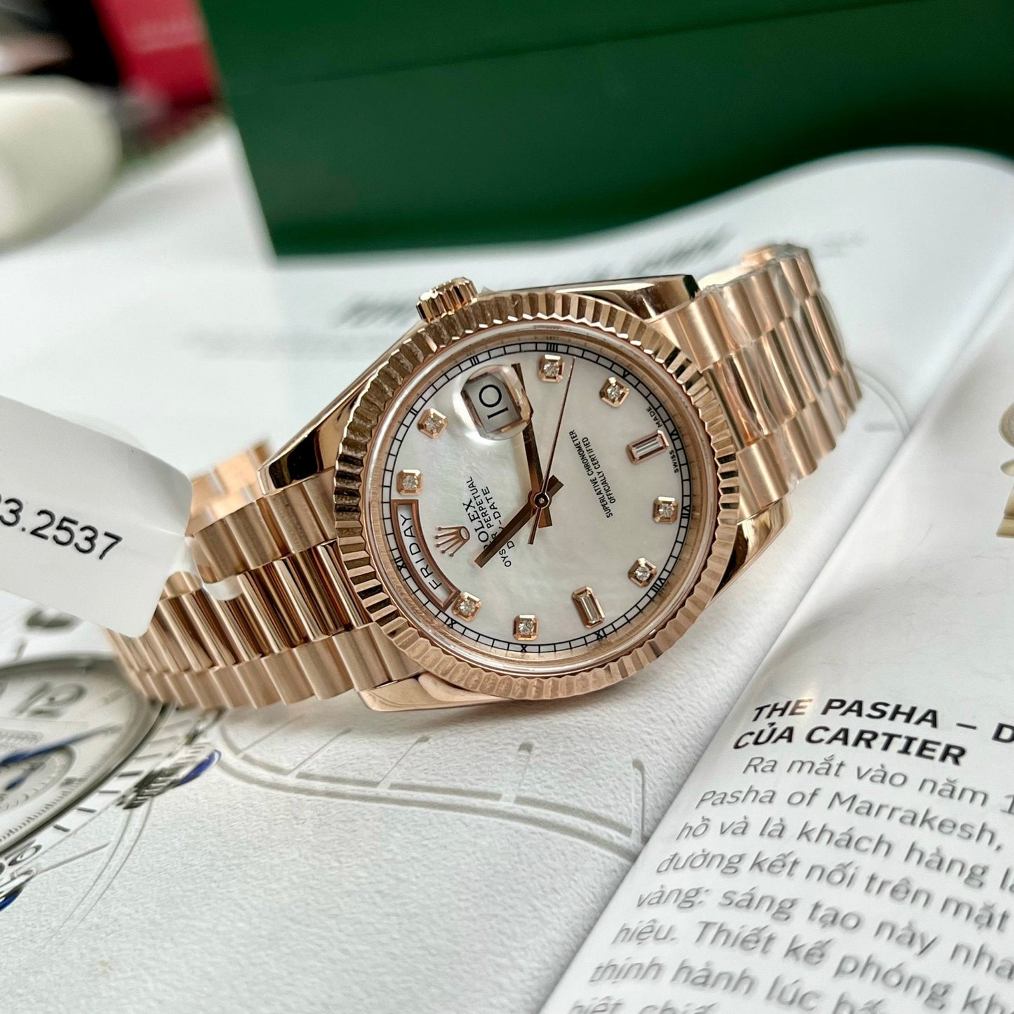 Rolex Day-Date 36mm M128235-0029 Miglior edizione 1:1 rivestita in oro rosa 18 carati 130 grammi