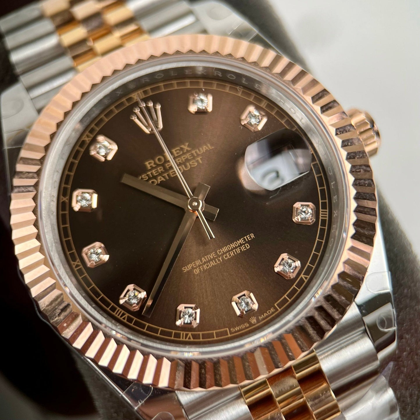 Rolex Datejust 41mm 126331-0004 Quadrante color cioccolato personalizzato riempito in oro 18k Migliore edizione 1:1