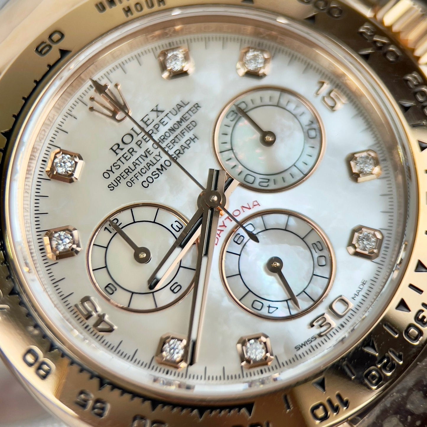 Rolex Daytona Cosmograph with Mother of Pearl Dial 40mm 116528 custom 18k gold filled Best 1:1 Edition