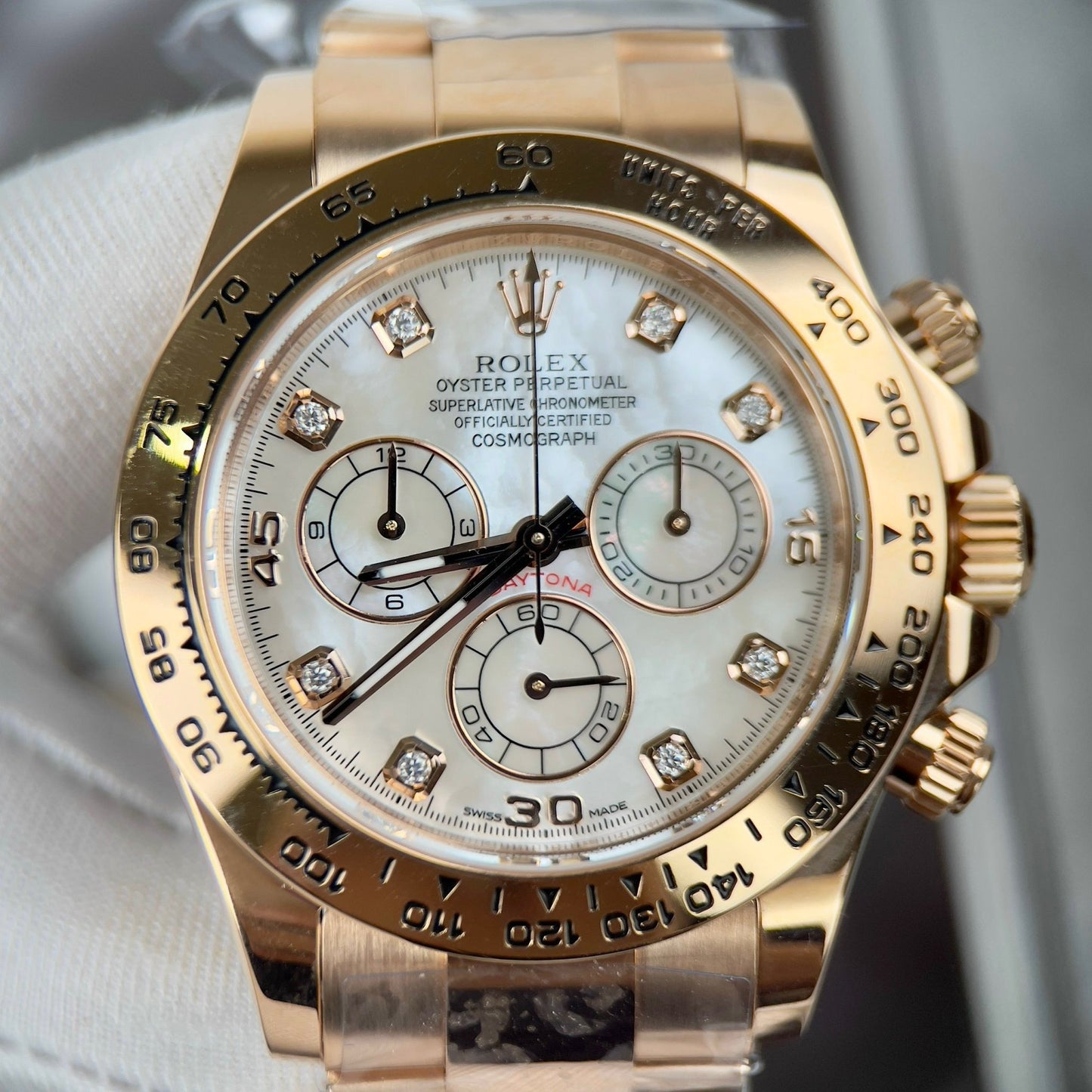 Rolex Daytona Cosmograph con quadrante in madreperla 40mm 116528 personalizzato riempito in oro 18k Migliore edizione 1:1