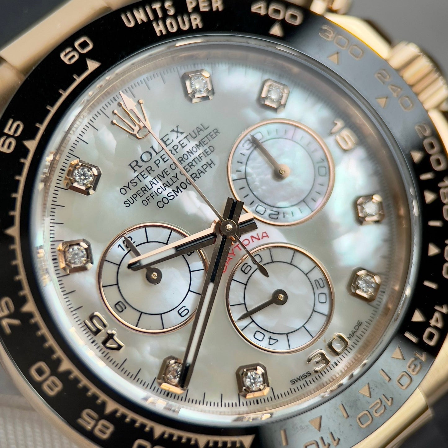 Rolex Cosmograph Daytona 116518LN Quadrante in madreperla personalizzato riempito in oro 18k Migliore edizione 1:1