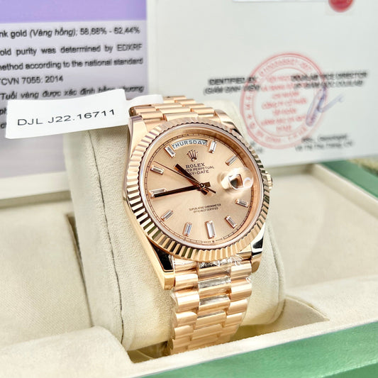 Rolex Day-Date 40 Oro rosa 228235 champagne Gold Filled 18k di GM Factory