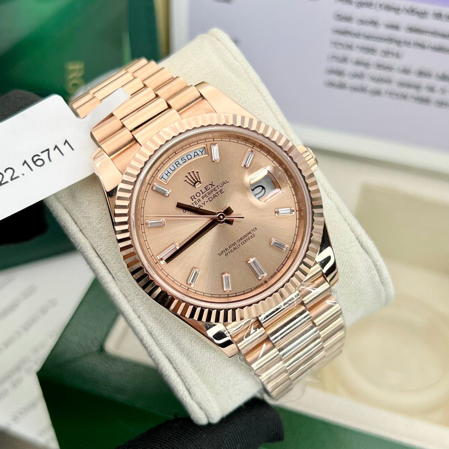 Rolex Day-Date 40 Oro rosa 228235 champán Gold Filled 18k de GM Factory