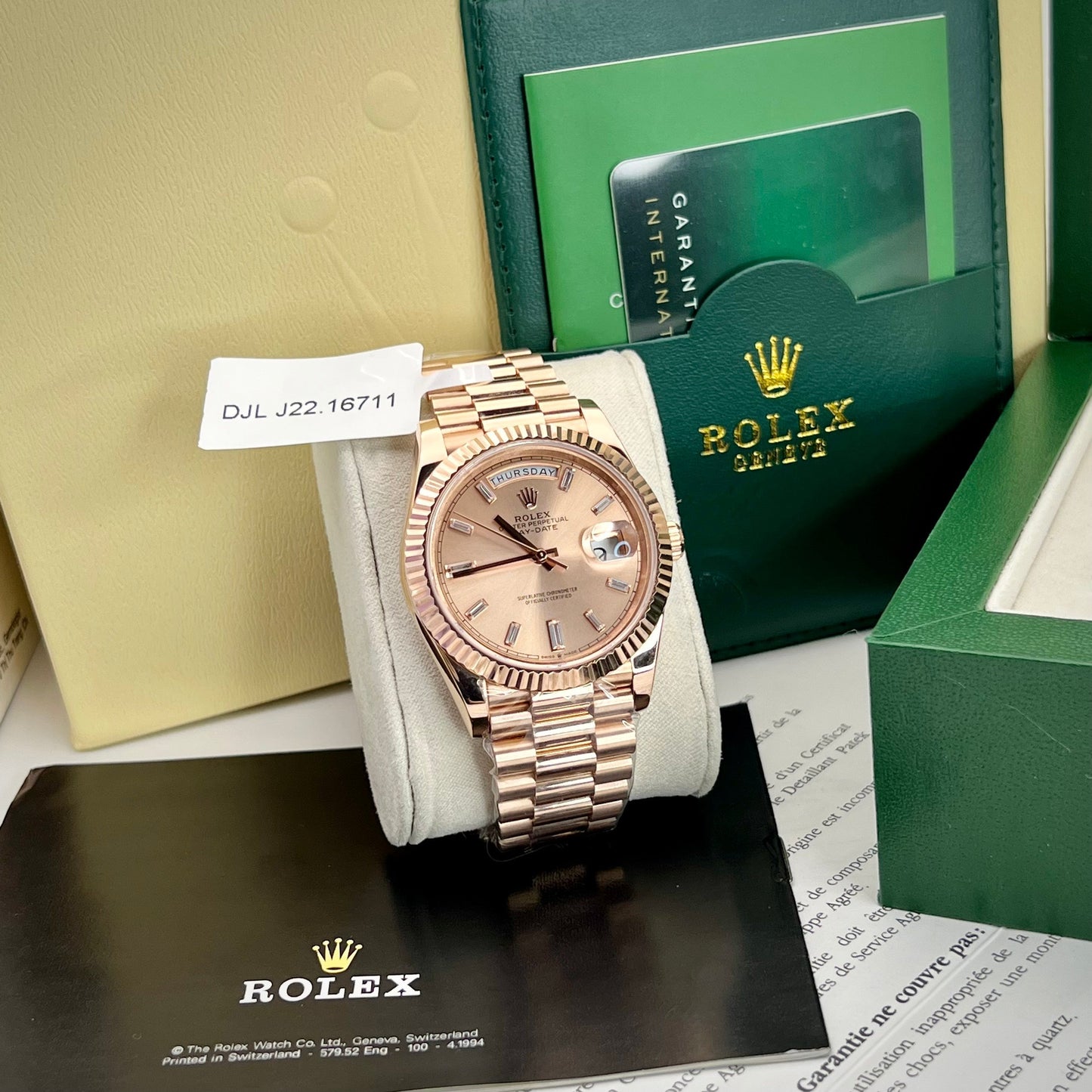 Rolex Day-Date 40 Oro rosa 228235 champán Gold Filled 18k de GM Factory