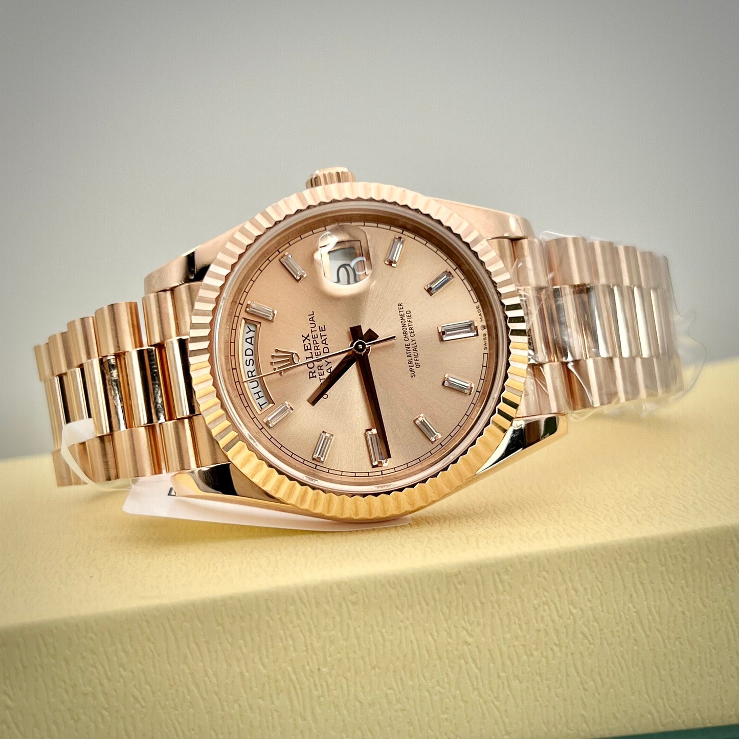 Rolex Day-Date 40 Oro rosa 228235 champán Gold Filled 18k de GM Factory