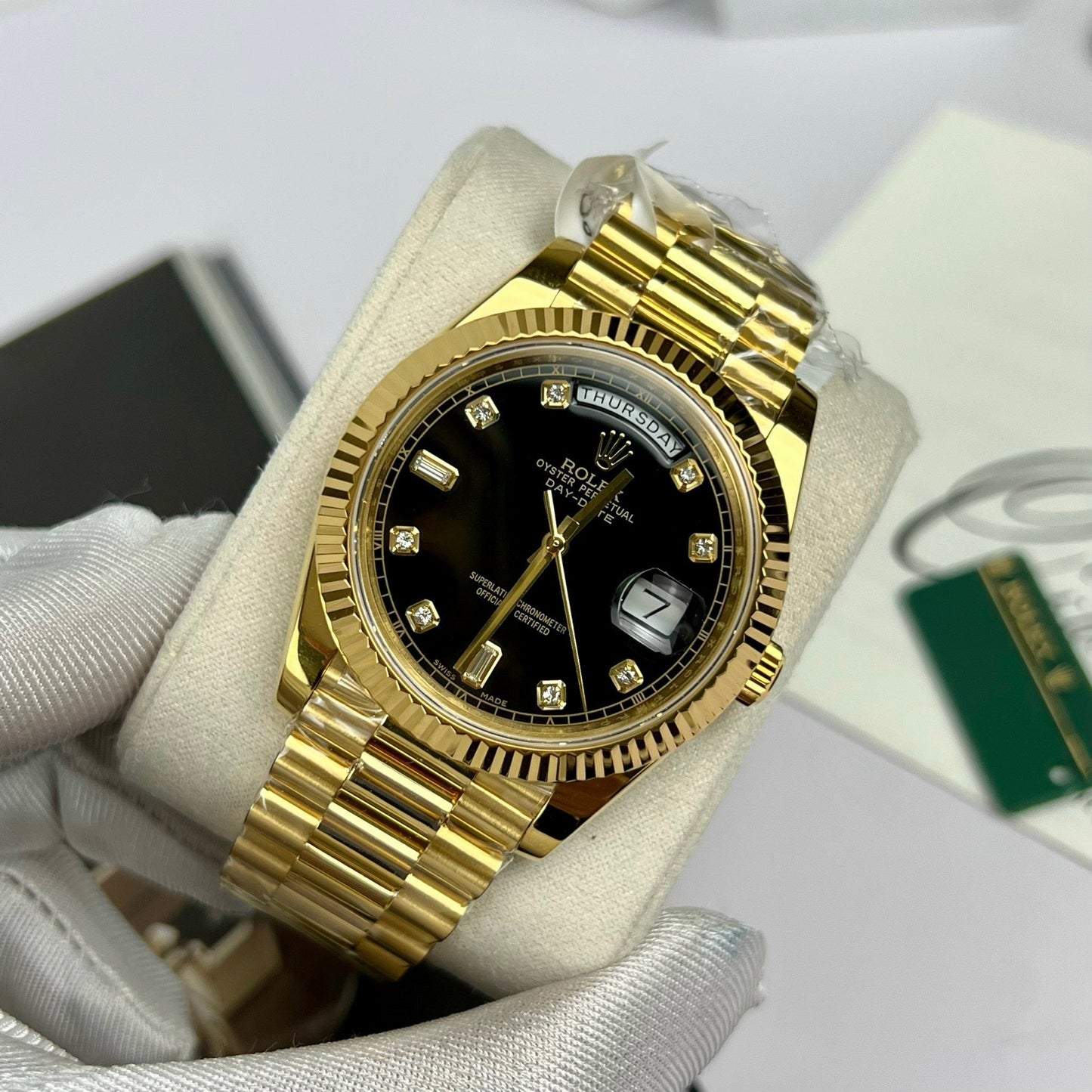 Rolex Day-Date 36 Gold Watch 118238-0111 Gold plated 18k with 130 gram from GM Factory