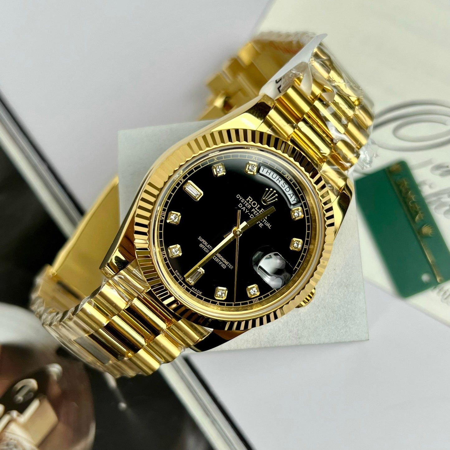 Rolex Day-Date 36 Gold Watch 118238-0111 Gold plated 18k with 130 gram from GM Factory