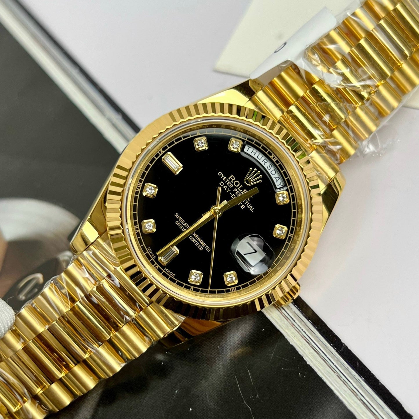 Rolex Day-Date 36 Gold Watch 118238-0111 Gold plated 18k with 130 gram from GM Factory