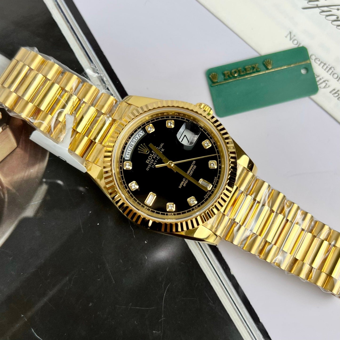 Rolex Day-Date 36 Gold Watch 118238-0111 Gold plated 18k with 130 gram from GM Factory