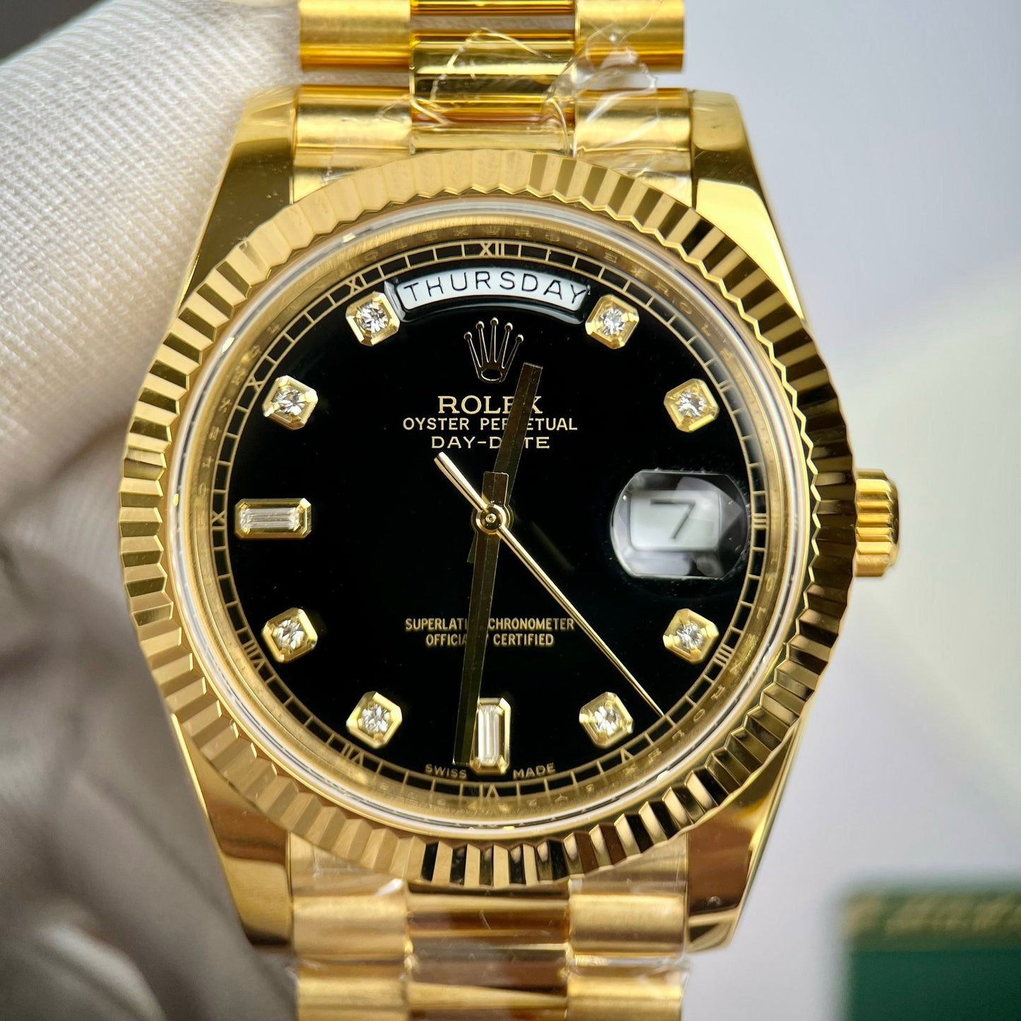 Rolex Day-Date 36 Gold Watch 118238-0111 Gold plated 18k with 130 gram from GM Factory