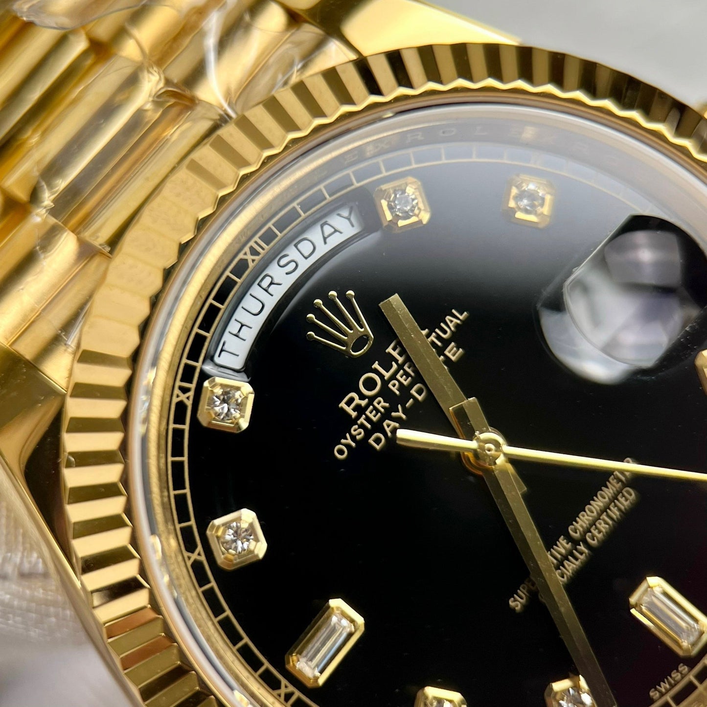 Reloj Rolex Day-Date 36 de oro 118238-0111 chapado en oro de 18 quilates con 153 gramos de GM Factory