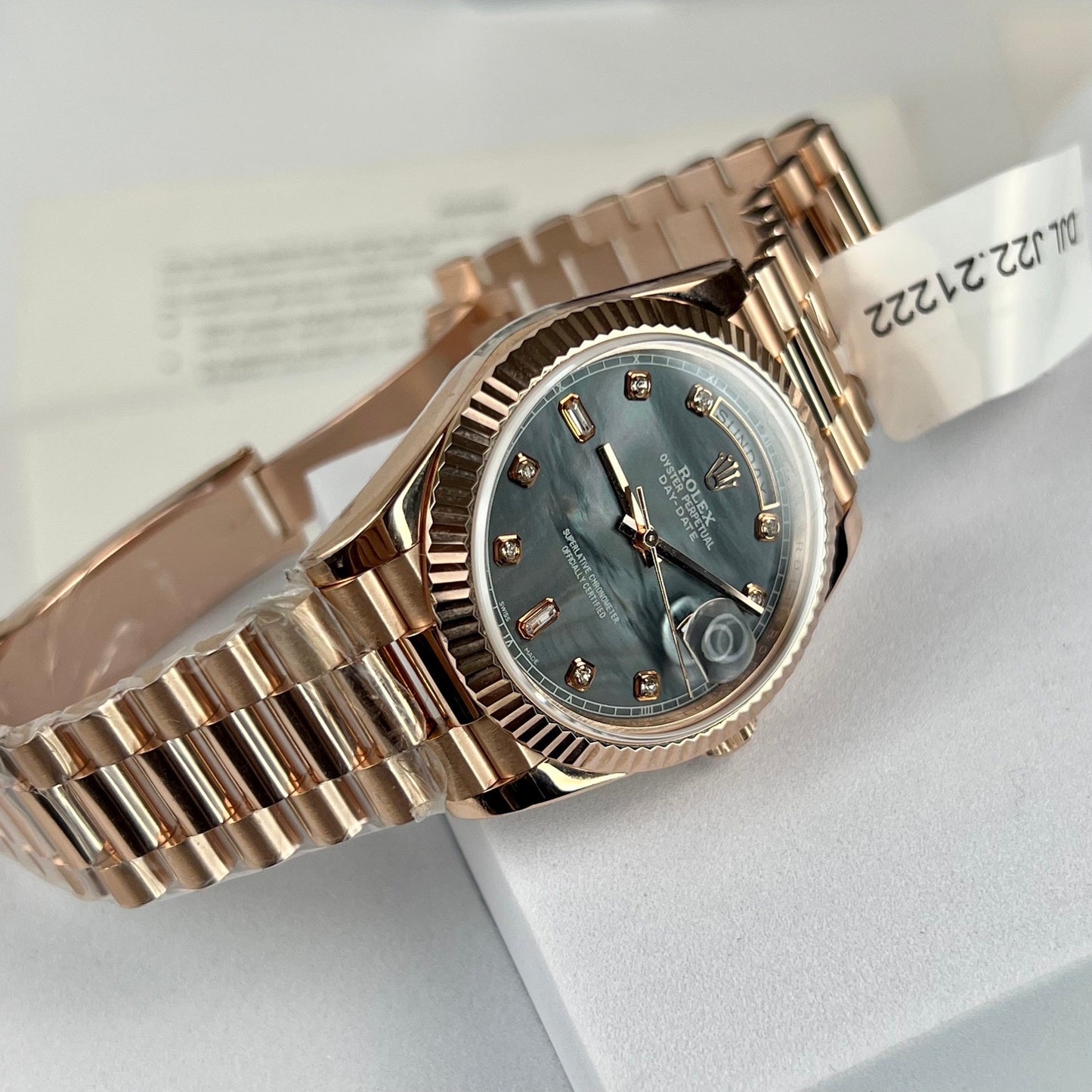 Rolex Day-Date Rose Gold Rose Diamond Dial 36mm 128235  Best 1:1 Edition coated 18k rose Gold 130 gram