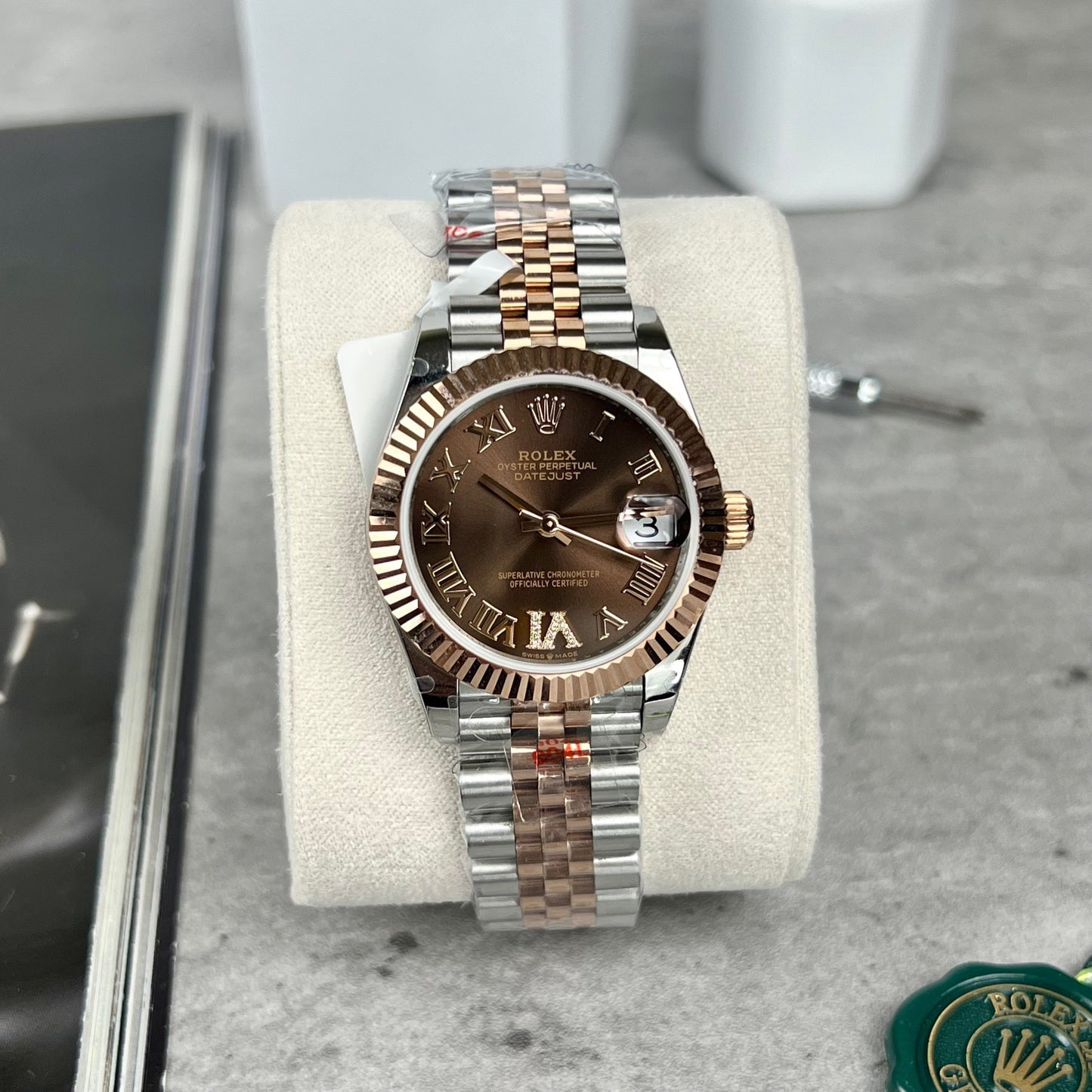 Rolex Datejust 31 Orologio con quadrante color cioccolato 178271 migliore edizione 1:1 in oro rosa 18 carati rivestito GM