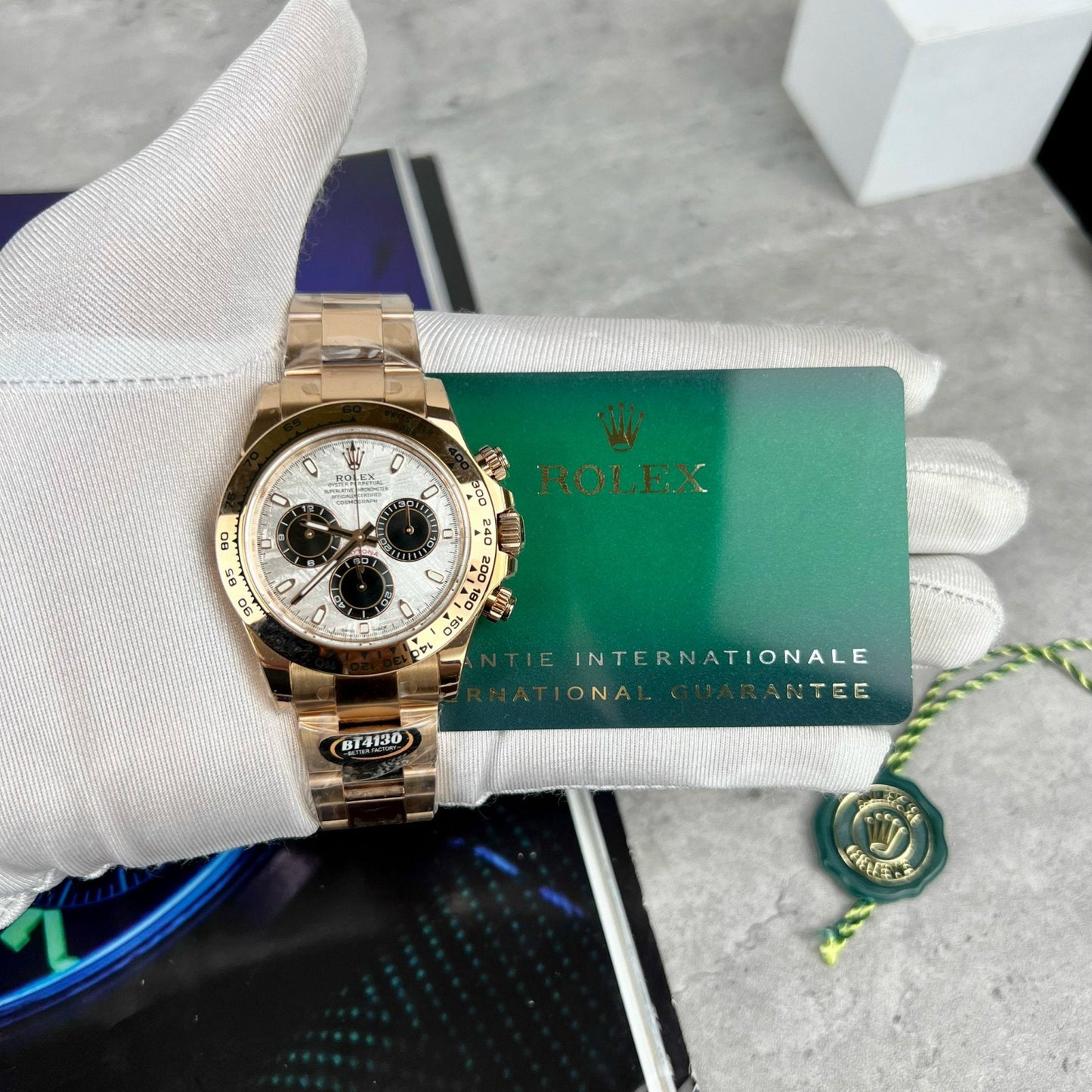 Rolex Daytona 116505 Cronógrafo de oro rosa 40 mm La mejor edición 1:1 con esfera de meteorito BT Factory