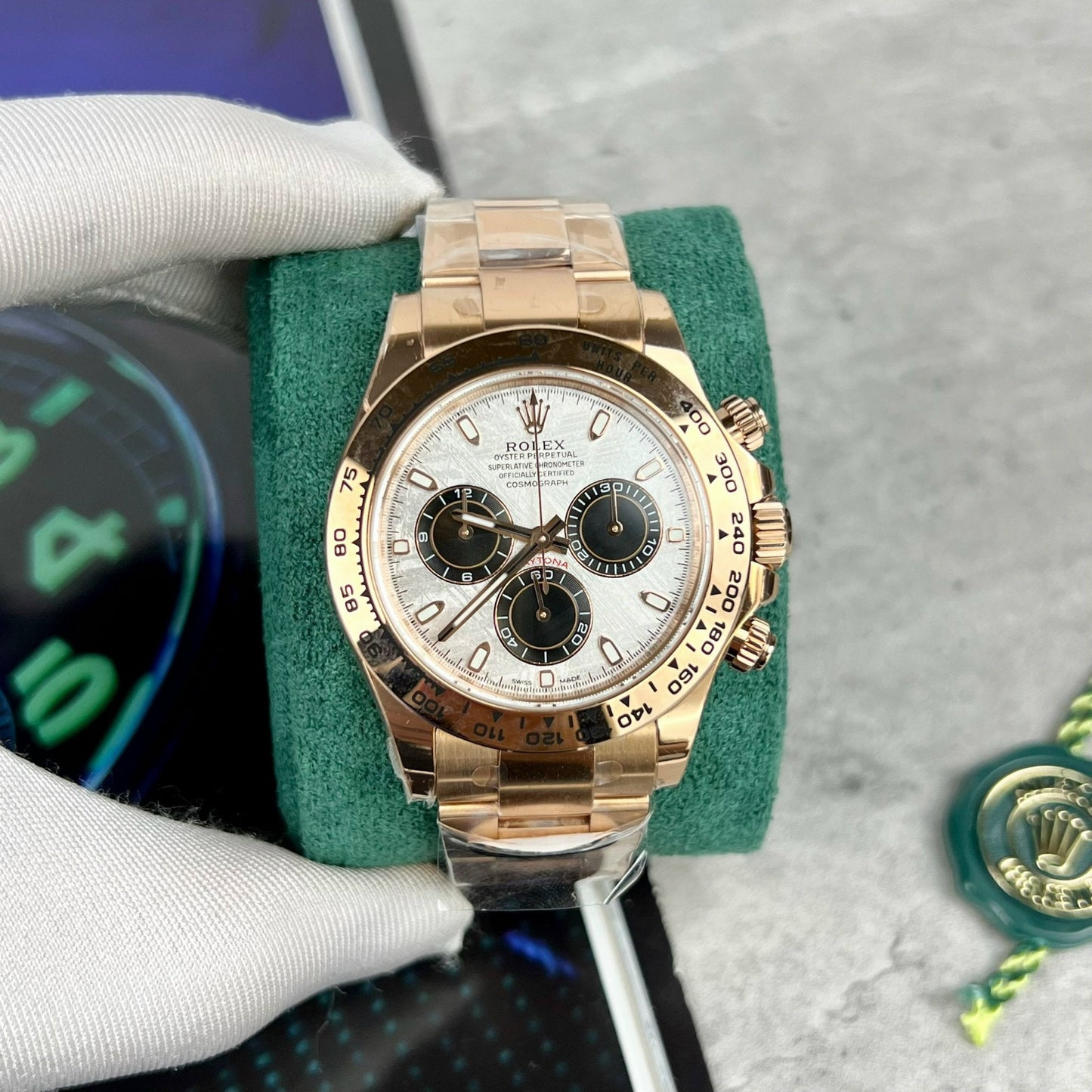 Rolex Daytona 116505 Cronógrafo de oro rosa 40 mm La mejor edición 1:1 con esfera de meteorito BT Factory