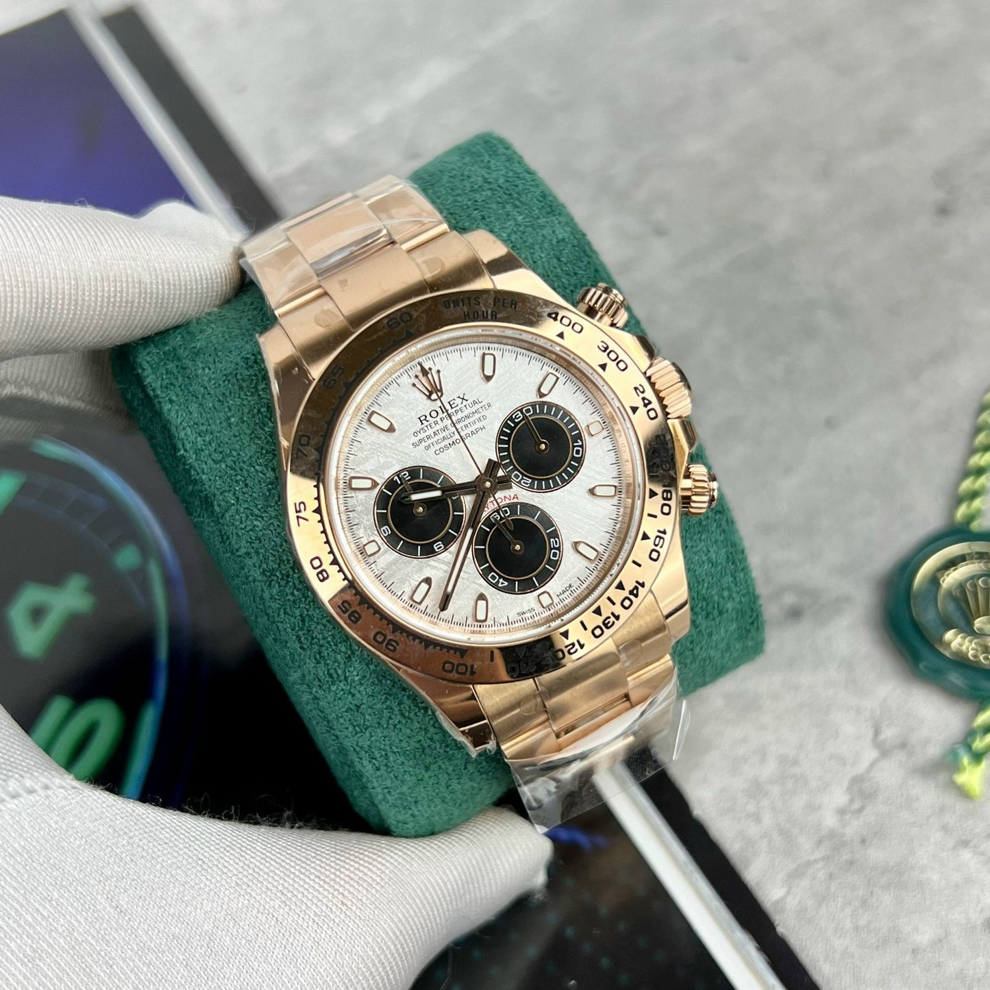 Rolex Daytona 116505 Cronógrafo de oro rosa 40 mm La mejor edición 1:1 con esfera de meteorito BT Factory