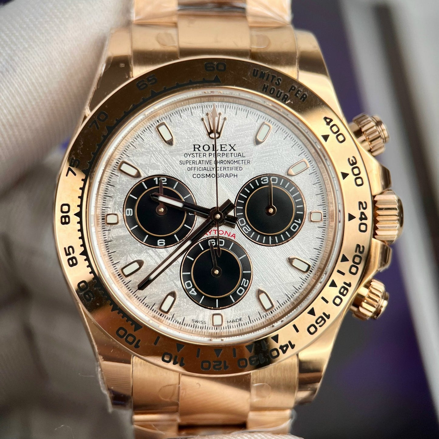 Rolex Daytona 116505 Cronógrafo de oro rosa 40 mm La mejor edición 1:1 con esfera de meteorito BT Factory