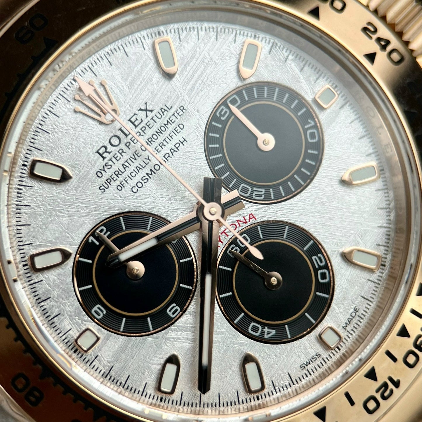 Rolex Daytona 116505 Cronógrafo de oro rosa 40 mm La mejor edición 1:1 con esfera de meteorito BT Factory