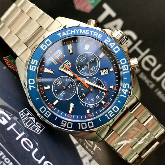 Tag Heuer Formula 1 Cronógrafo Reloj para hombre con esfera azul CAZ1014.BA0842 Movimiento original suizo