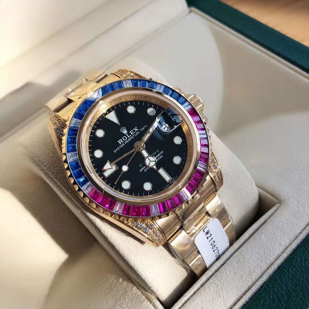 Rolex Gmt-Master II M126755SARU 41mm Movimiento original suizo chapado en 18k