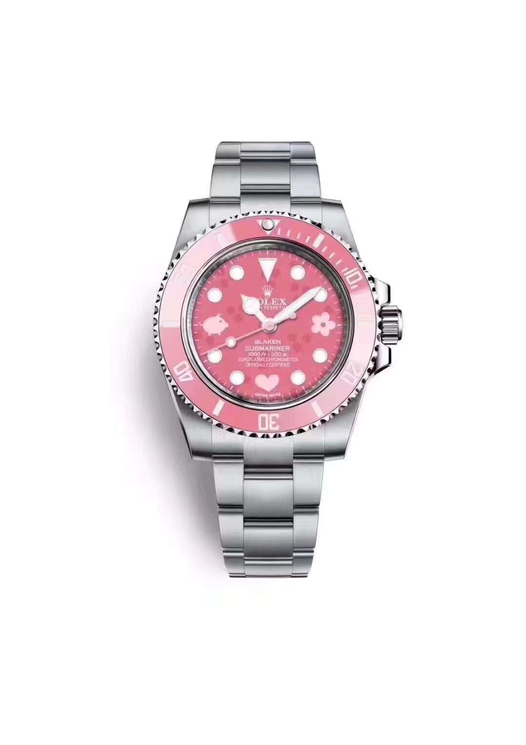 Rolex Submariner BLAKEN Pink Pig Steel senza data Movimento svizzero originale