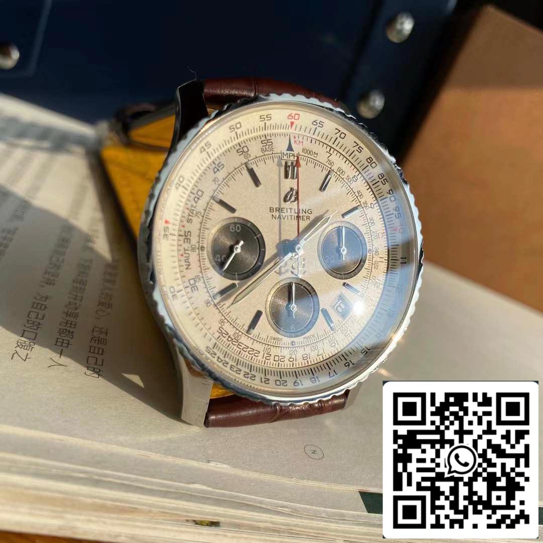 Orologio da uomo Breitling Navitimer 1 B01 cronografo 46 quadrante bianco - movimento originale svizzero