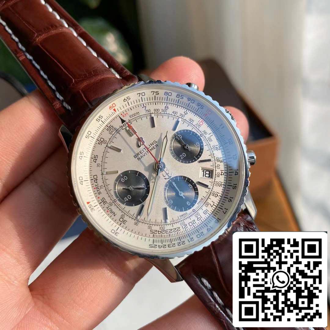 Orologio da uomo Breitling Navitimer 1 B01 cronografo 46 quadrante bianco - movimento originale svizzero